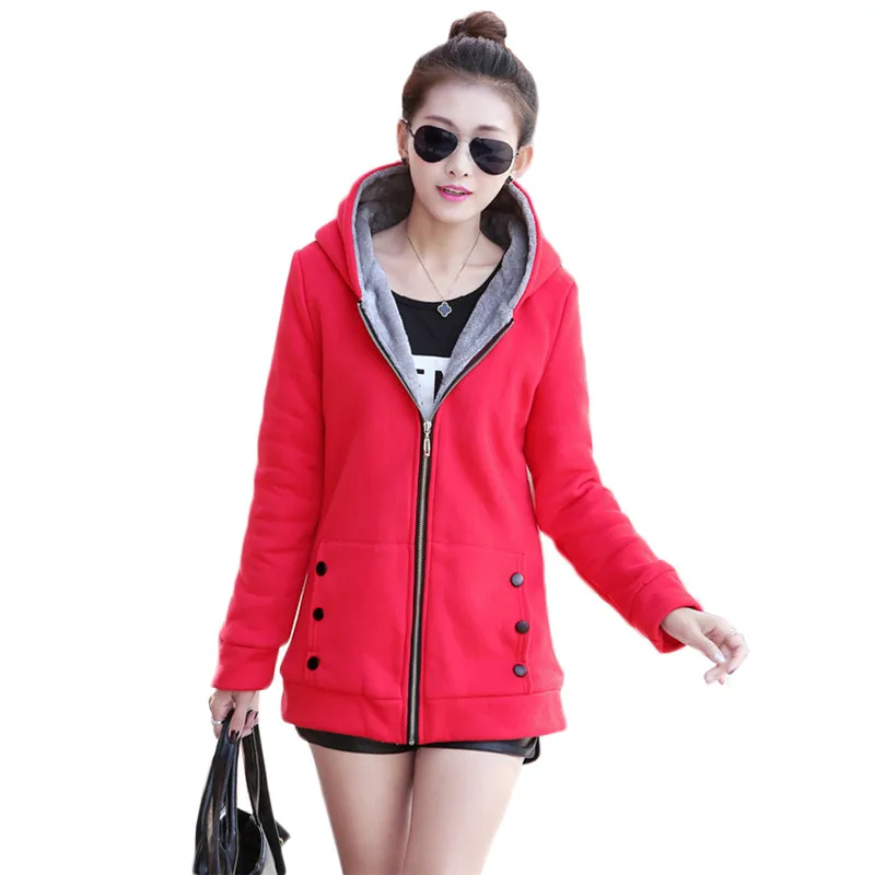 

Plus Wool Hooded Hoodies Women Red Gray Green 7 Colors Plus Size Loose Sweatshirt Nice Pop Autumn Winter Warmth Clothing LD1180