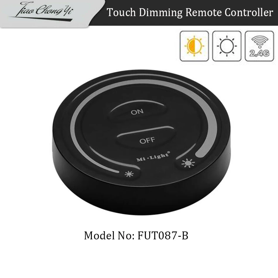 

FUT087 Black 2.4G Wireless Touch Dimming Remote Controller Adjust Brightness LED Dimmer For Mi light Products