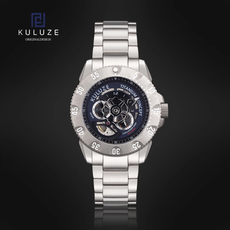 KULUZE Titanium Watch Men Automatic Mechanical Top Wristwatch Sapphire Glass MIYOTA 82S7 100M Waterproof Luxury Watches