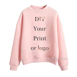 Sudadera Mujer 2021 Custom Hoodies DIY Sweatshirts White Pink Hoodie Warm Customized Hoody Pullover Personalized Sweat femme