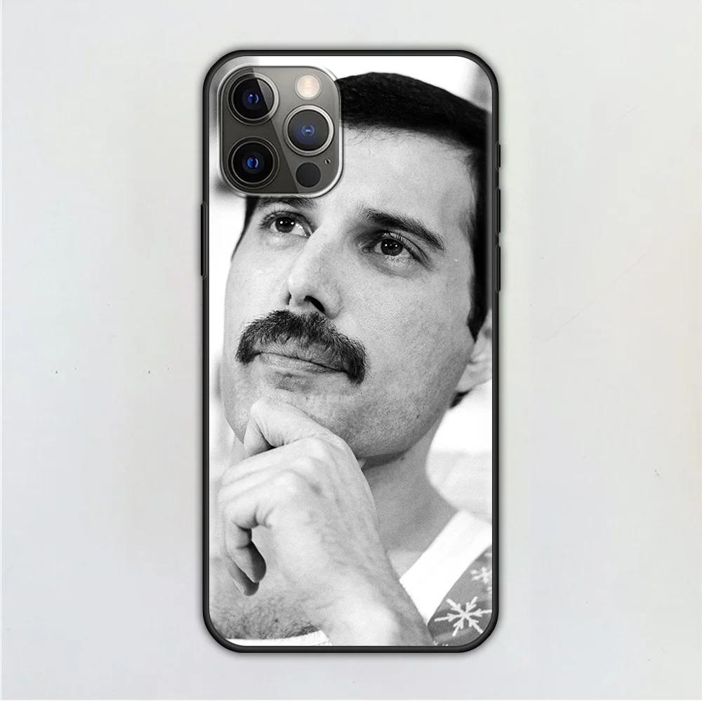 Cellphone Cover For iPhone 15 14 12 Mini 11 Pro X XS Max XR 8 7 Plus Black TPU Fundas Silicone Capa Queen Freddie Mercury