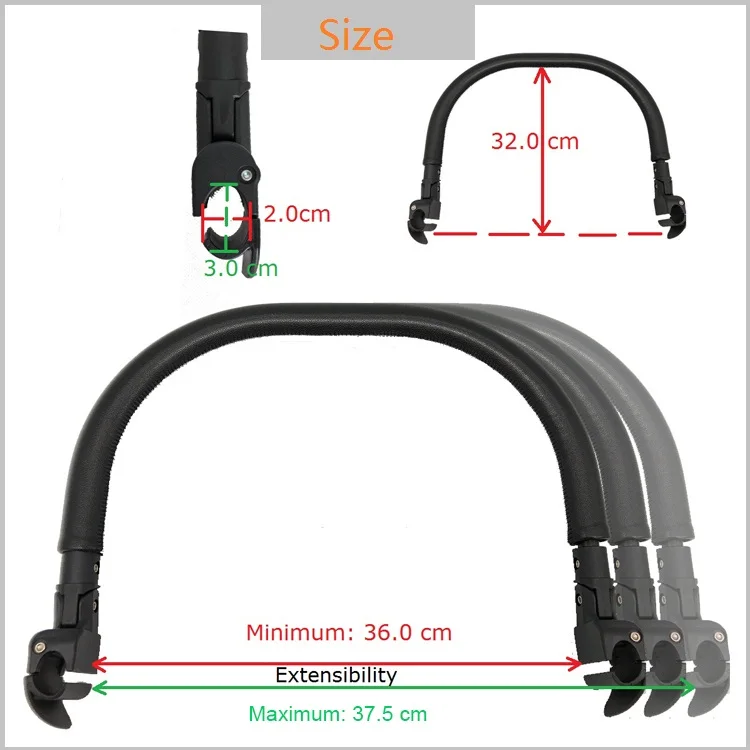 MomTan ® Kinderwagen-Zubehör, Armlehne, PU-Leder, Stoßstangenstange, Handlauf, verlängertes Trittbrett, kompatibel mit Babyzen YOYO 2, YOYO 3 – Detail 9