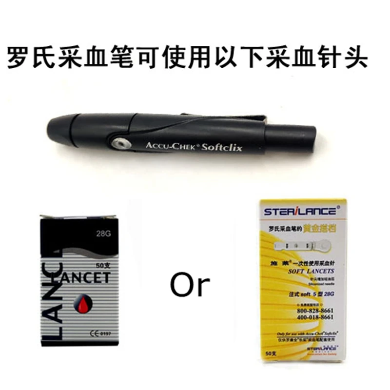 Accu-chek Softclix FastClix Lancet cihazı Accuchek kiti diyabet Accu kontrol Lancing kalem parmak steril kan lancet 50Lancets