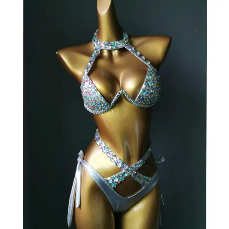 Ensemble de bikini en cristal de diamant pour femmes, costume de vacances Vénus, maillot de bain Bling Stones, Kirchin Stone, maillot de bain sexy, solide, nouveau, 2021