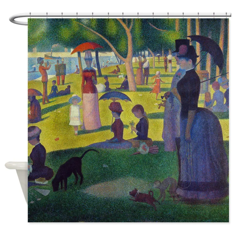 Seurat La Grande Jatte Decorative Fabric Shower Curtain