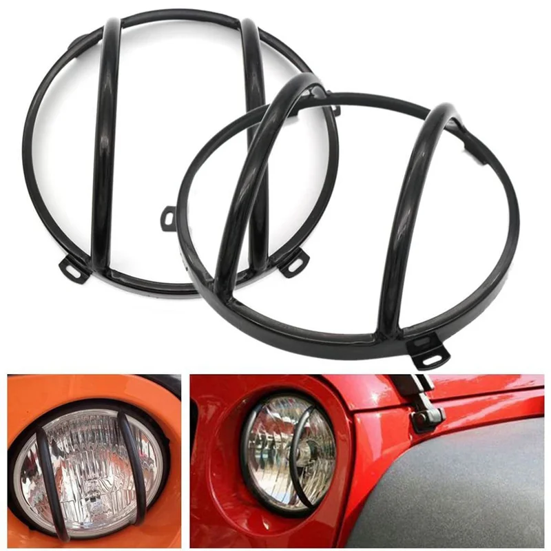 Car Headlight Rear Signal Light Guard Cover Lamp Hood Protective Guard Grille For Jeep Wrangler JK 2007-2017