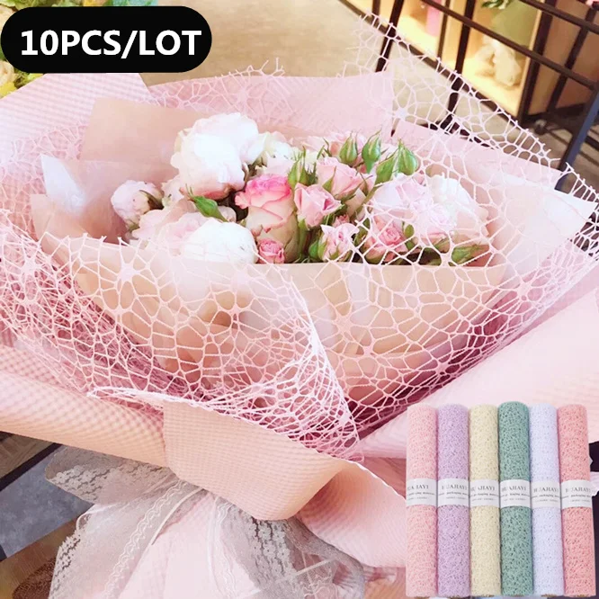 10PCS 50*460cm DIY Wrapping Paper Scrapbook Decorative Hollow Round Paper wedding Party Supplies Flower Gift craft paper