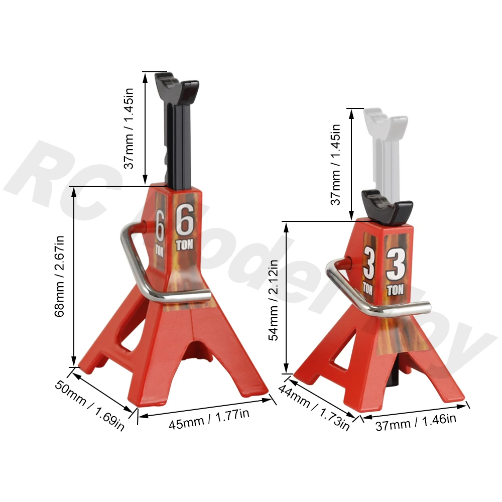 Height Adjustable 3T 6T Toy Car Metal Jack Maintenance Tools for 1/8 1/10 RC Crawler Car Axial SCX10 TRX4 Capra YK4102