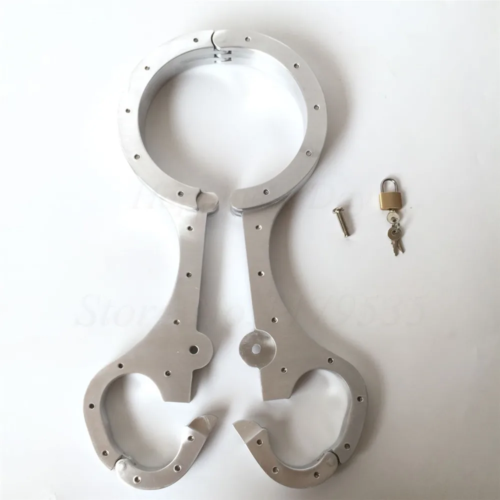 New aluminium alloy neck collar handcuffs wrist cuffs BDSM bondage restraints sex toys for couples erotic dog slaves adult games