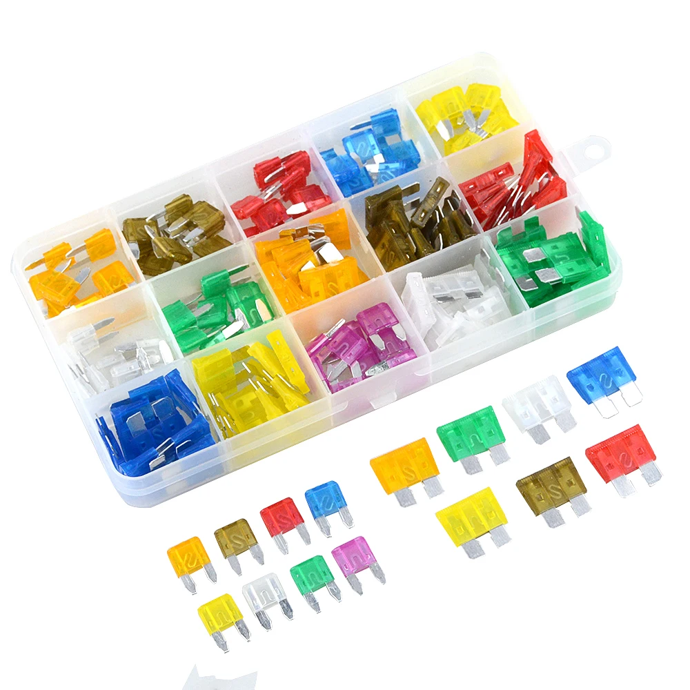 

150PCS/Box Car Fuses 5A 7.5A 10A 15A 20A 25A 30A Amp Assortment Auto Blade Type Fuse Set Truck