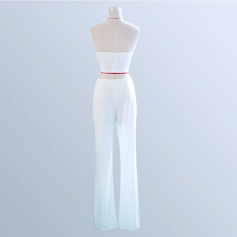 Rocwickline New Summer & Autumn Women's Jumpsuits Sexy & Club Solid Strapless Sheath Lace Formal Elegant Vintage Slim Jumpsuits