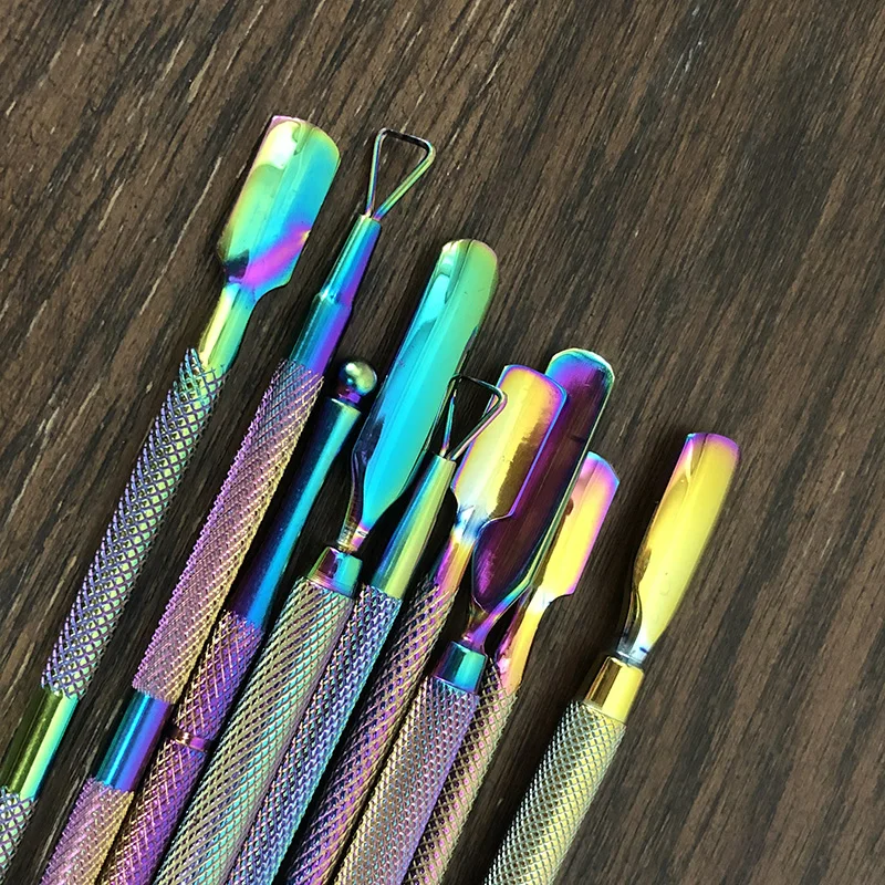 Lurayee Cuticle Pusher Nagellak Remover Gel Nagellak Dunschiller Schraper Roestvrij Staal Schoon Manicure Tool Voor Vingernagels