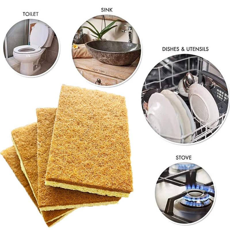 Eco Friendly Products Coconut Cellulose Sponge For Washing Dishes Home Cleaning Tools Kitchen Accessories Ecological Scrubber