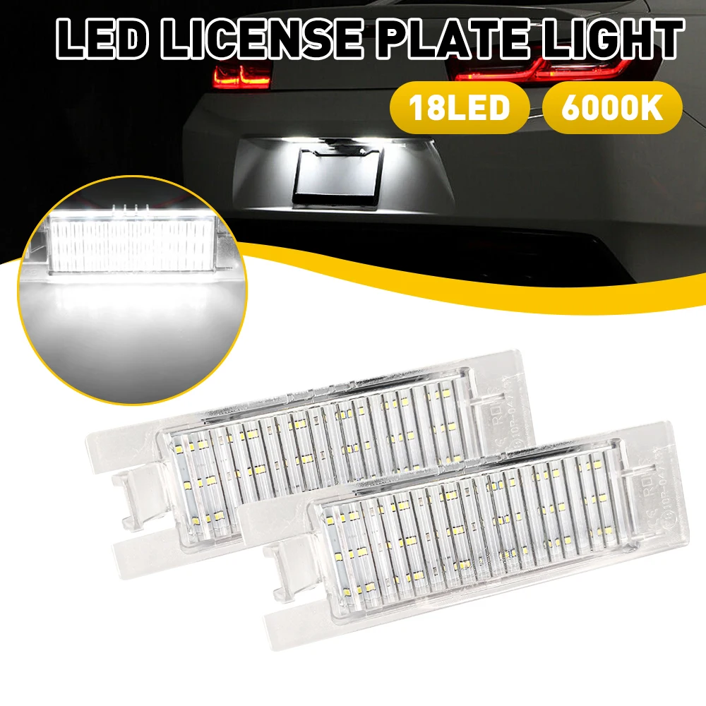 For Chevrolet Camaro Malibu Limited Volt 2011-2019 LED License Plate Light 6000K White Rear Number Registration lightings Lamp