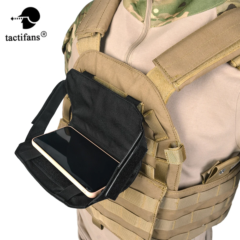 Tactical MOLLE Phone Map Holder Carrier Pouch Vest Plate Front Panel Belt Stiky Pack EDC Utility Nylon Hunting Accessories