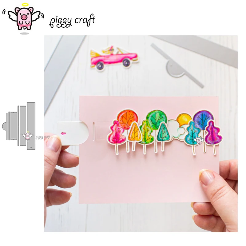 Piggy Craft metal cutting dies cut die mold Pull tab slider channels Scrapbook paper craft knife mould blade punch stencils dies