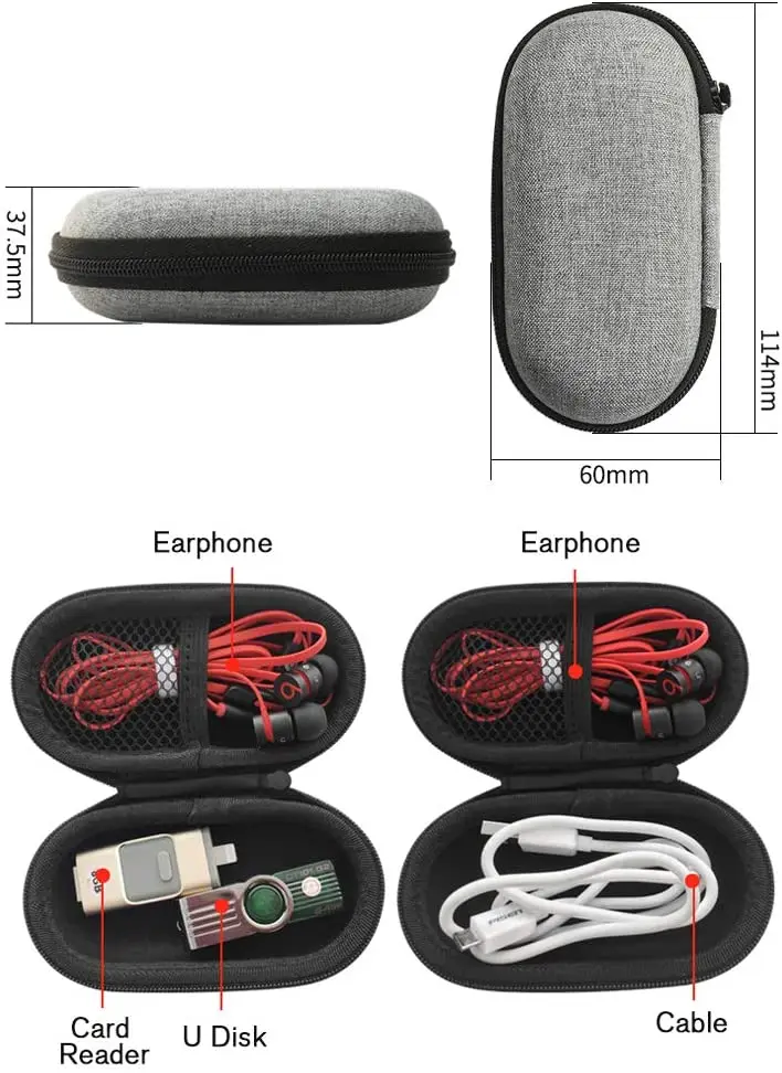 Custodia per auricolari portatile custodia per auricolari piccola custodia per Mini auricolari custodia protettiva antiurto in EVA per auricolari e cavi