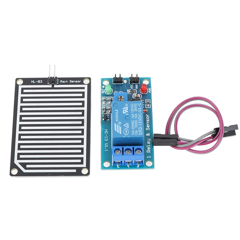 Hot Rain Water Sensor Module DC 5V 12V Relay Control Module Rain Sensor Water Raindrops Detection Module For Arduino Robot Kit