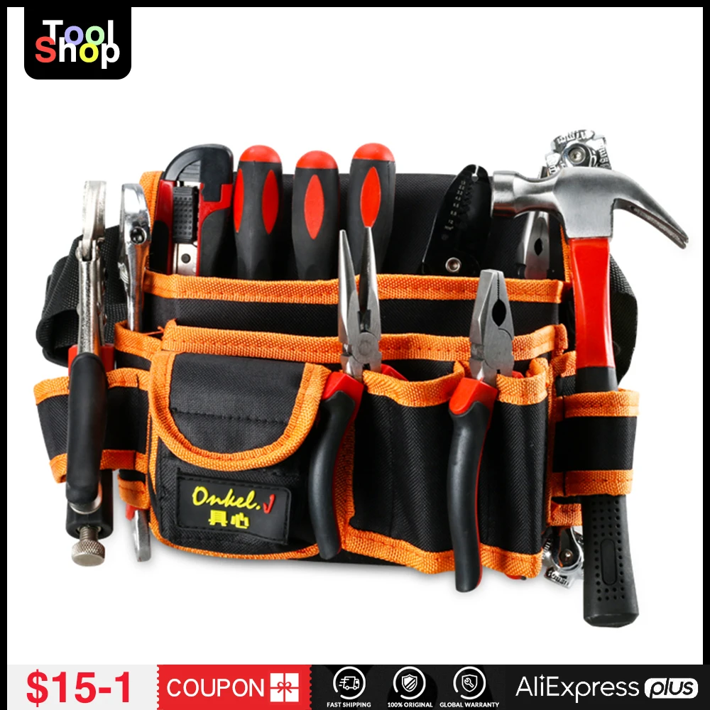 Multi-functional Electrician Tools Bag Waist Pouch Belt Storage Holder Organizer Garden Tool Kits Waist Packs Oxford Cloth