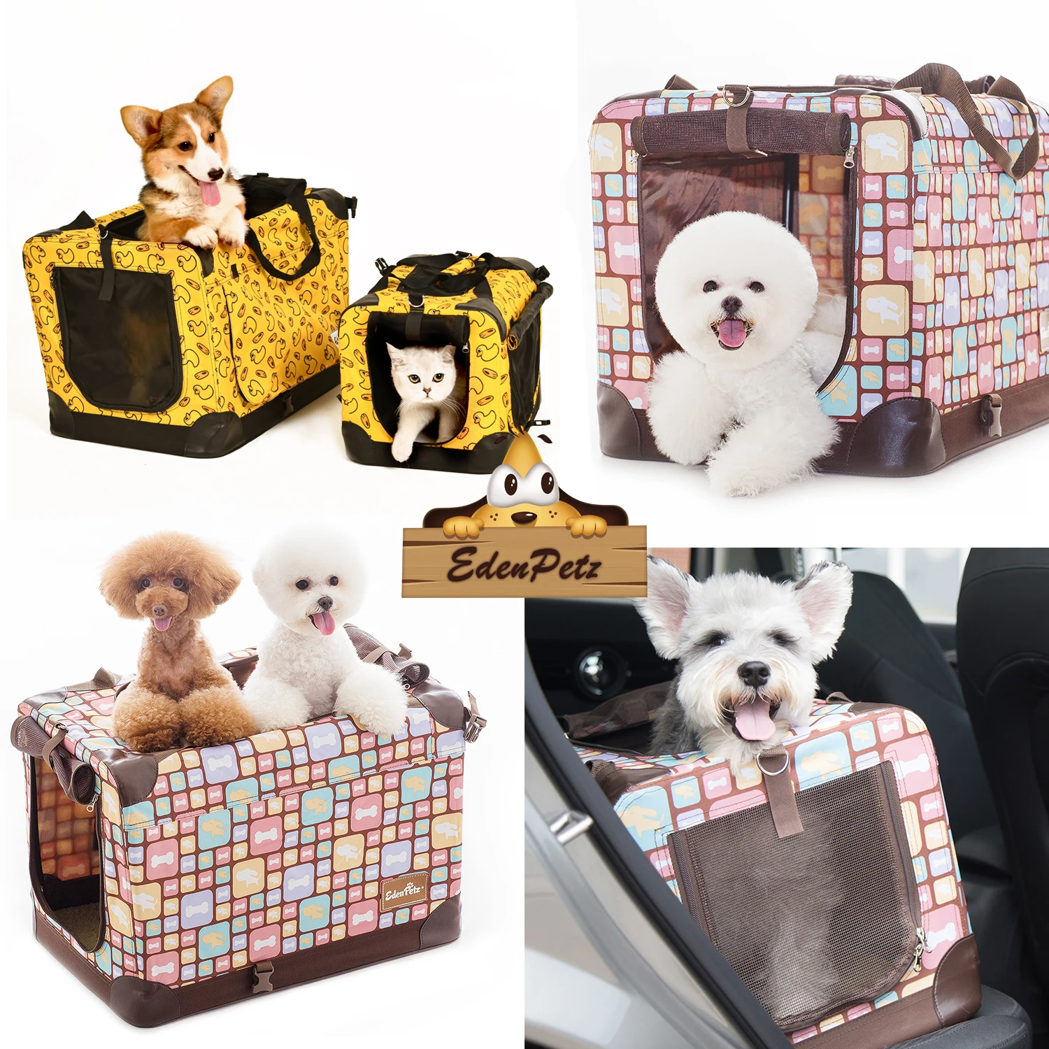 Imagem -06 - Grande Pet Cão Portador de Carro Bolsa de Assento Dobrável à Prova Dfoldable Água Malha Bolsas Transporte Gato Cesta Viagem Esteira Filhote Cachorro Gaiola