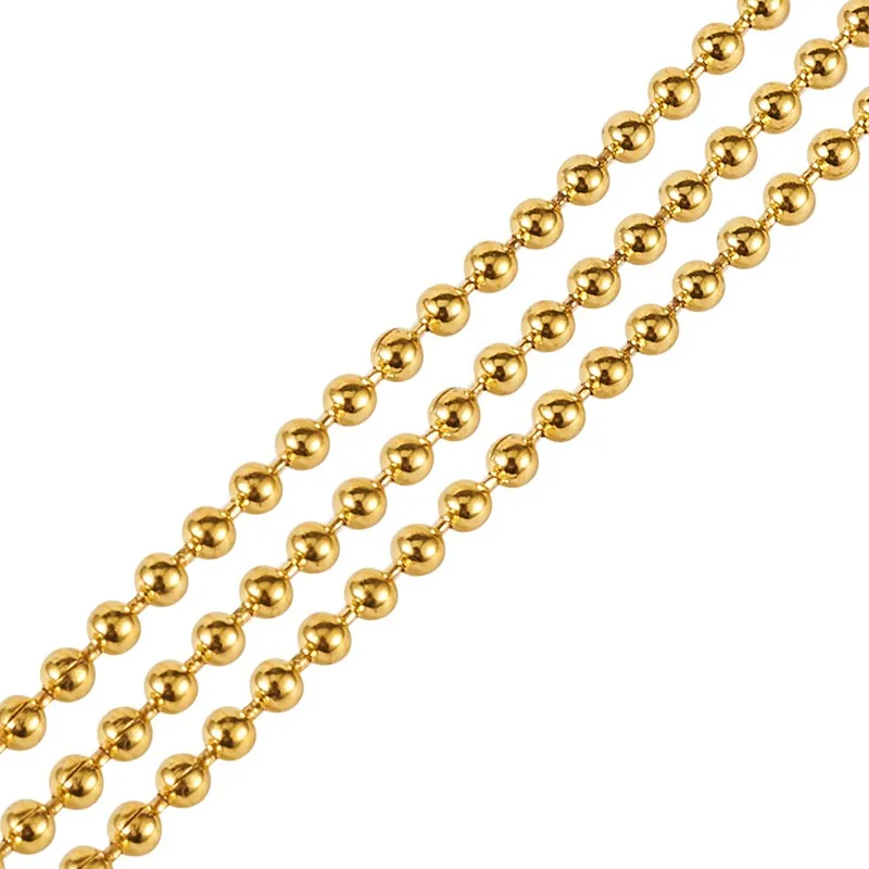 100m/roll Bead 1.5mm Unwelded Iron Ball Bead Chains with Spool Linked by Ball Beads for Jewelry Making DIY Bracelet Necklace