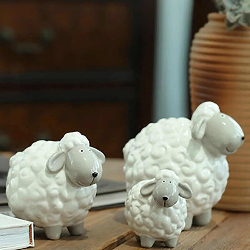 

Ceramic Sheep Ornaments Home Decoration Accessories Nordic Creative Modern Simple Desktop Animal Furnishings Adornos Para Casa