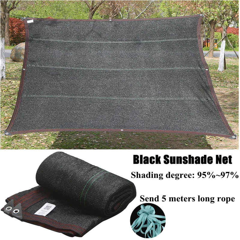 

Black Anti-UV HDPE Sunshade Net Outdoor Courtyard Awnings Tarp Garden Greenhouse Succulent Plant Shade Sail Camping Tent Cover