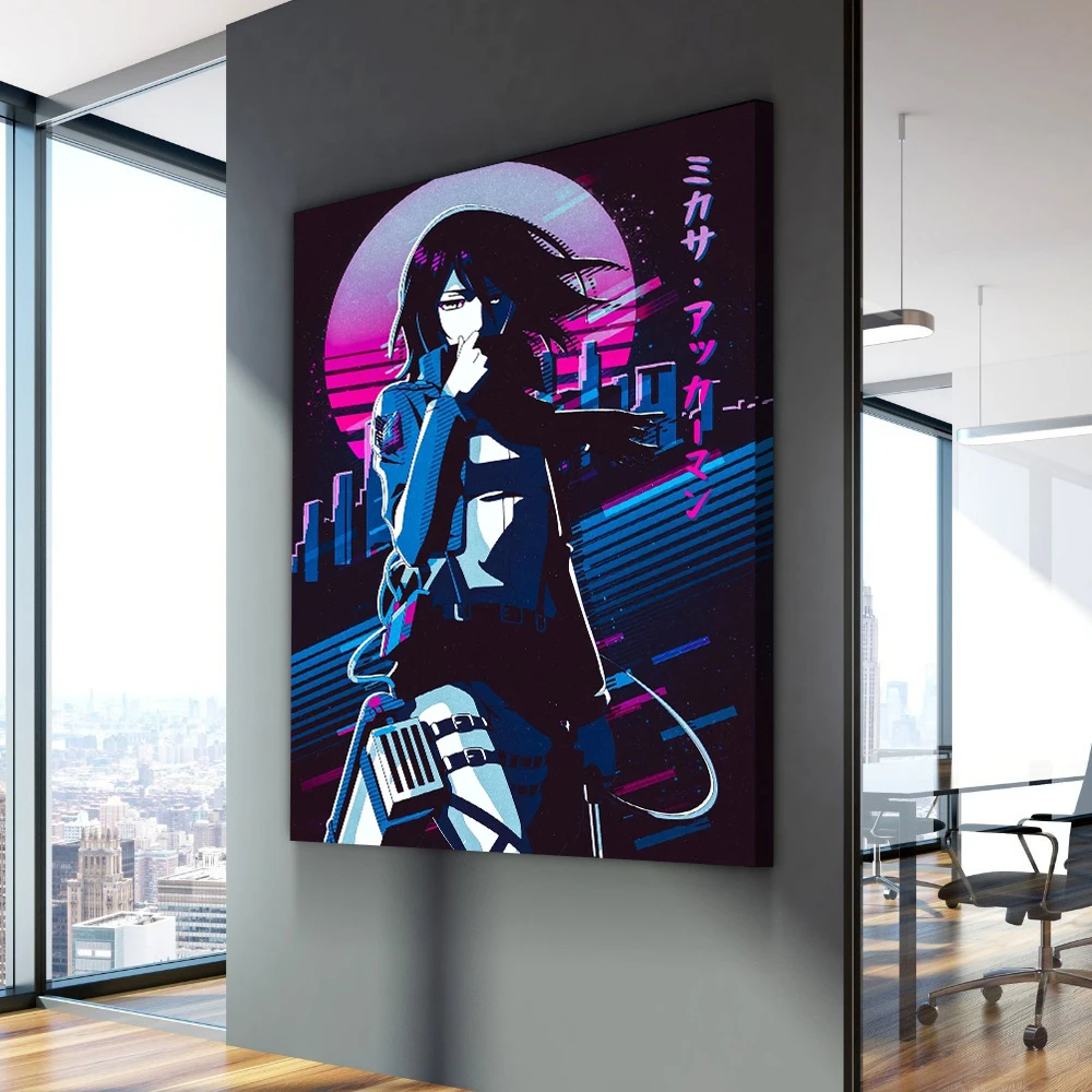 Mikasa·Ackerman Anime Posters Attack on Titan Posters Canvas Painting Wall Art Picture Home Decor Decor for Living Room Decor