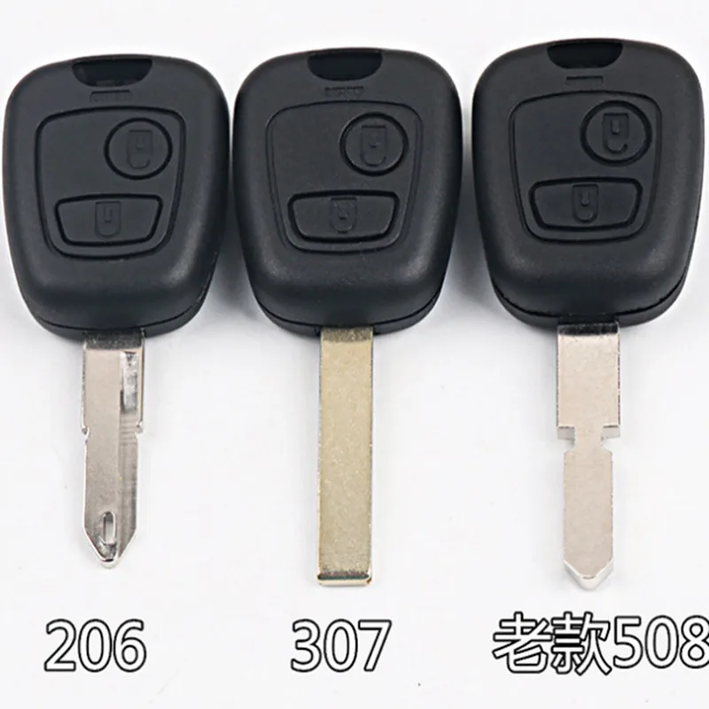 

20PCS 2 Buttons for Peugeot 106 107 207 307 407 206 508 406 Replacement Remote Key Case Shell Entry Fob