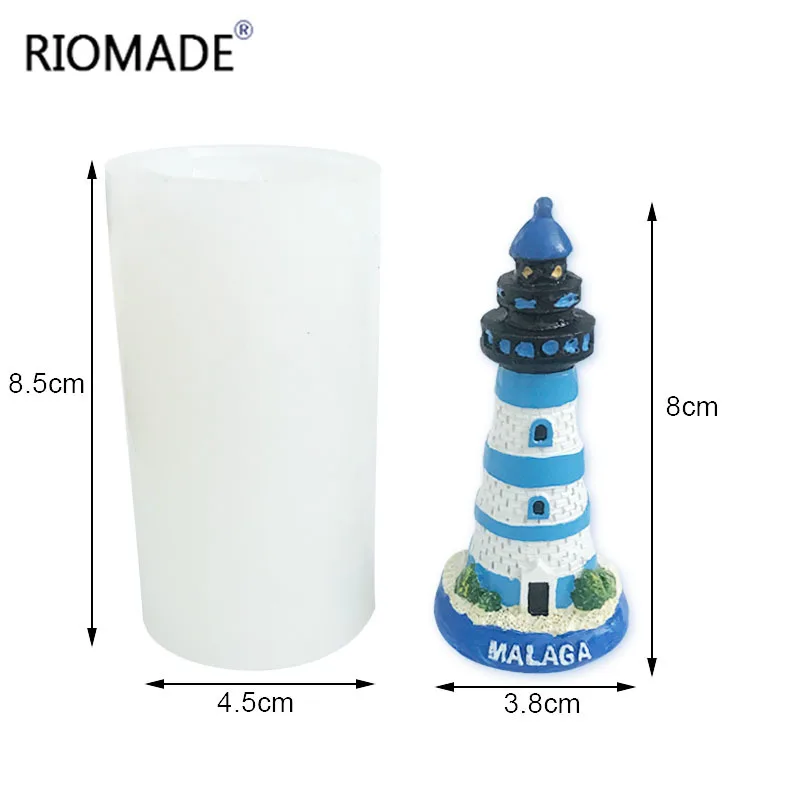 Ocean Lighthouse Silicone Mold 3D Fondant Cake Decorating Tools DIY Candle Plaster Aromatherapy Making Mould Crafts Ornaments