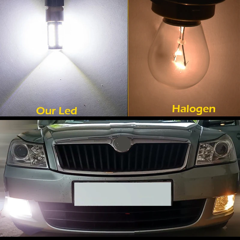 2 peças para volkswagen vw caddy 2010 + led drl acessórios de luz de carro led drl luz diurna 1500lm canbus 1157 p21/5w