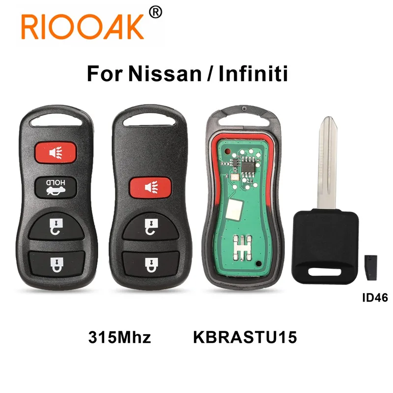 3/4 Buttons 315Mhz Keyless Entry Car Remote Key For Infiniti/Nissan Frontier Murano Armada Pathfinder Versa Altima Maxima Xterra