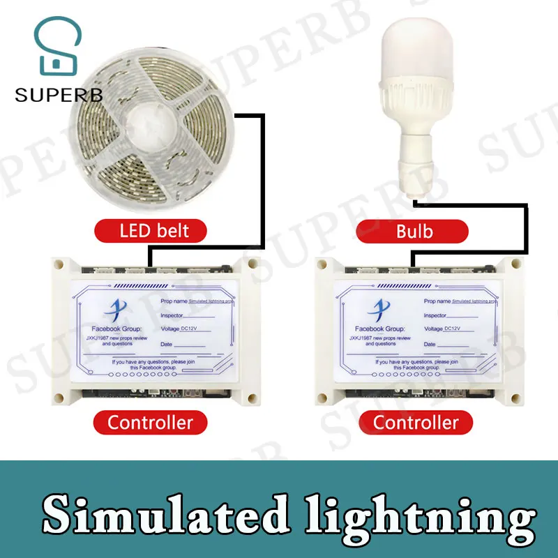 Takagism game props real life prop simulated lightning prop simulate lightning and thunder for room escape prop led strip