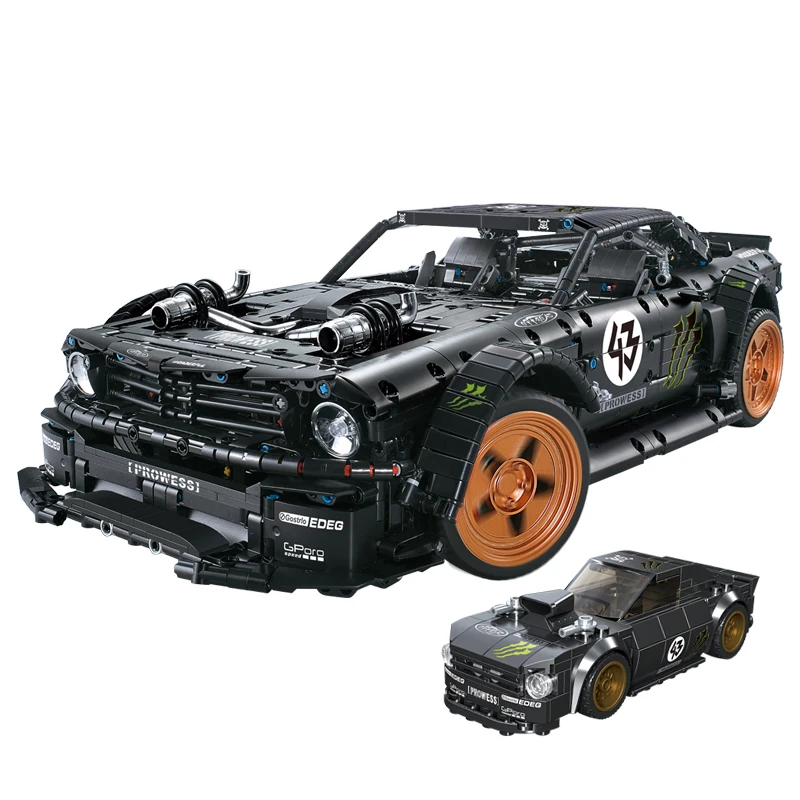 DECOOL 33003 PFord Mustang Hoonicorn RTR V2 Racing Car High-tech 20102 23009 13108 MOC-22970 building block Toy Simulation hub