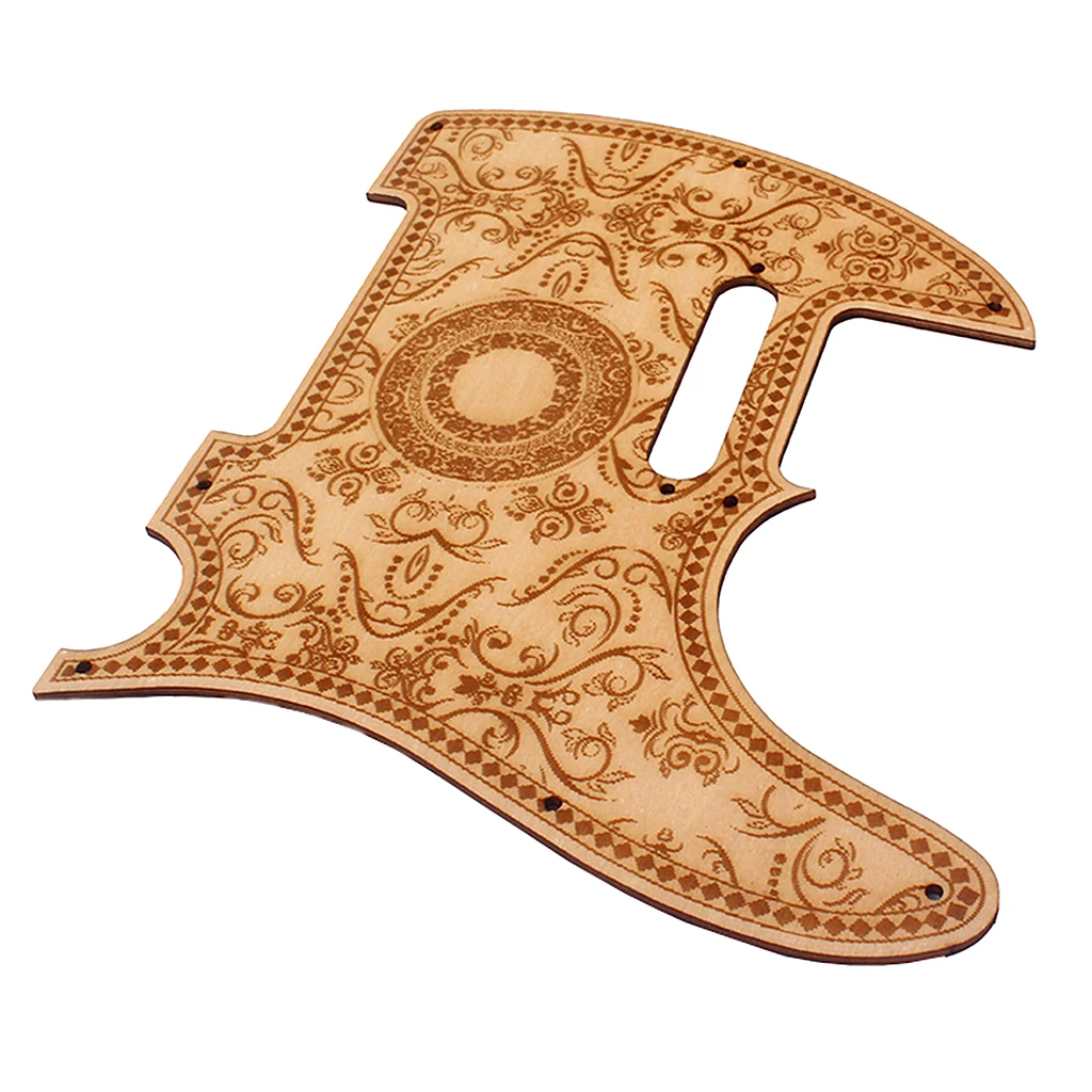 Electric Guitar Pickguard Scratch Plate Maple Material with Flower Pattern for Telecaster Guitar 215x190x2.2mm