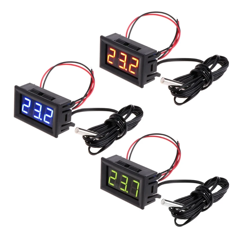 -50 ~ 110 °c Digital LED Thermometer DC 5-12V Car Temperature Panel Meter Gauge W91F