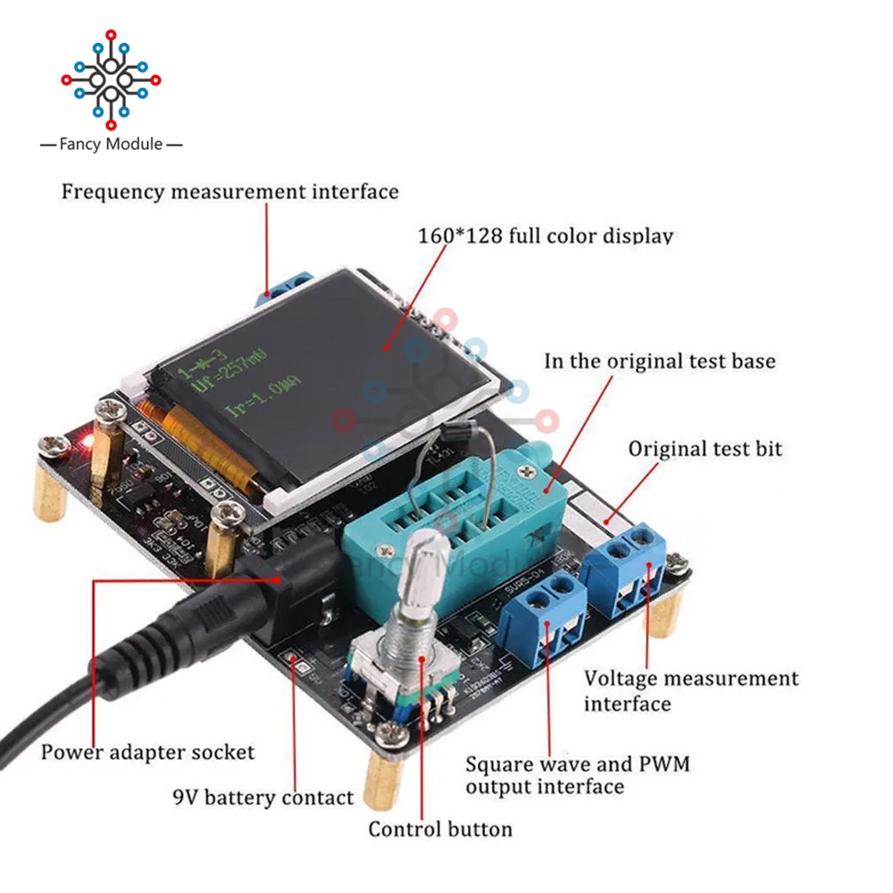 LCD ESR GM328 Transistor Tester Diode Capacitance Voltage Frequency Meter PWM Square Wave Signal Generator SMT Soldering Meter