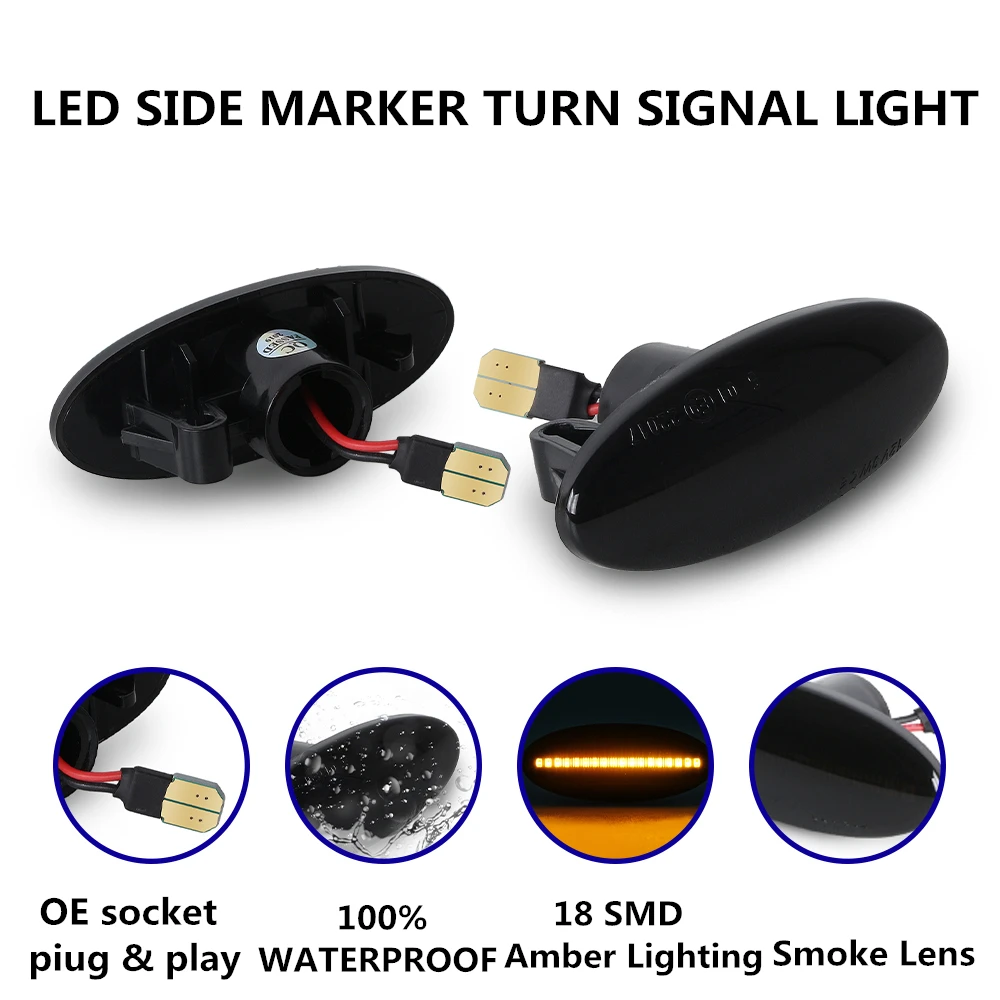 Dynamic LED Turn Signal Side Marker Light Flasher Blinker For Nissan Qashqai J10 X-trail T31 Cube Juke Leaf Micra K13 E11 NV200