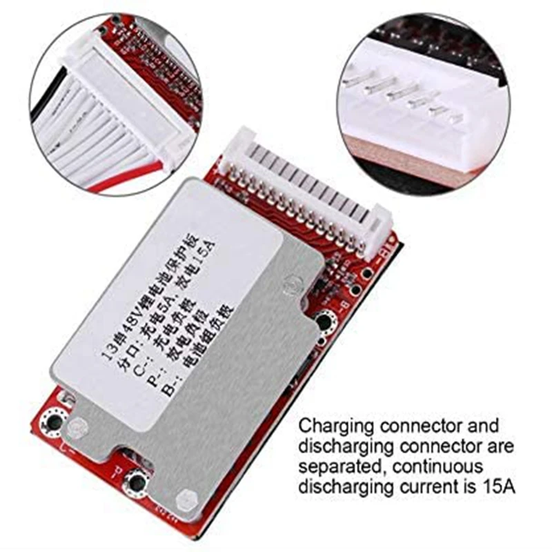 Lithium Li-ION Battery Protection Board, 13 Series, BMS Protection Pack for 13S 48V / 54.6V 1pc