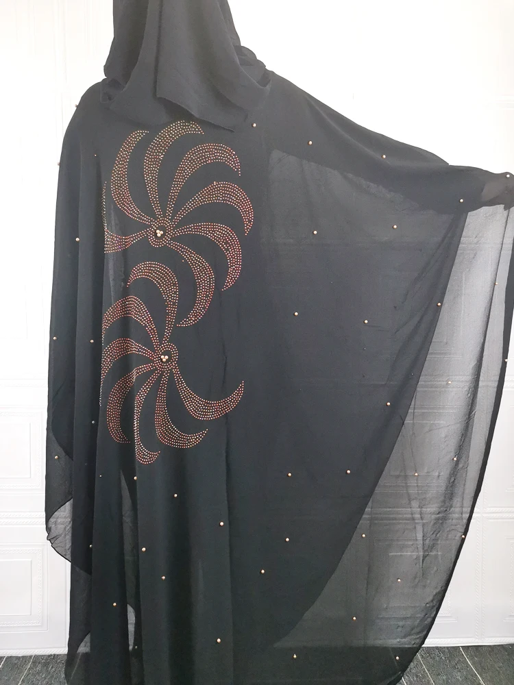 Muslim Abaya Turkey New 2022 Dresses Ramadan Islamic Women Batwing Sleeve Lace Beading Loose Outwear Dubai Arab Long Robe DR-322