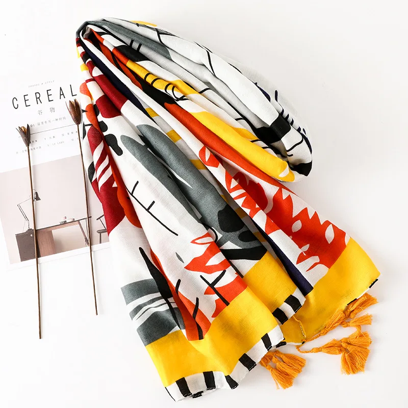 women-scarf-bright-colors-with-yellowish-painting-pattern-large-blanket-wrap-warm-pashmina-new
