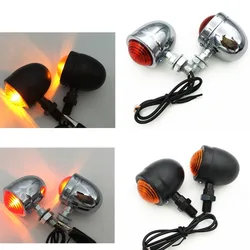 1 Pair Universal Motorcycle AMBER & Black Mini Bullet LED Turn Signals Brake Running Lights Turn Signals Indicators Hot