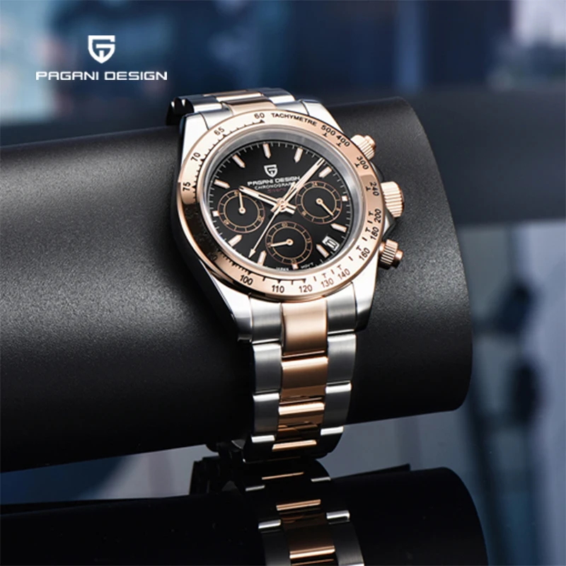 تصميم باجاني-ساعات كرونوغراف كوارتز للرجال ، ساعات عسكرية ، فولاذ مقاوم للصدأ ، مرآة ياقوت ، موضة ، VK63 ، جديد ،