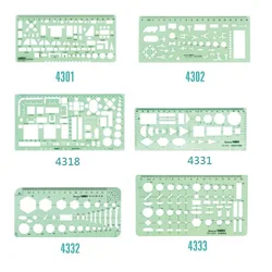 Drawing Templates Ruler for Furniture,Power Engineering,Interior Design,Nut Design, No.4301/4302/4318/4331/4332/4333