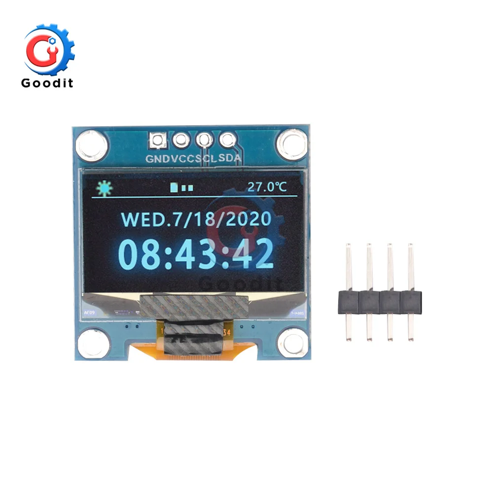 Original 0.96 inch IIC Serial 4Pin White/Blue/Yellow-blue OLED Display Module 128X64 12864 LCD Screen Board for Arduino SSD1315