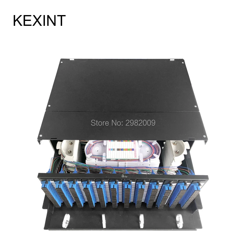 4U 144 Core Rack Rack Fiber Patch Panel Cable Termination  Hand Pull Type