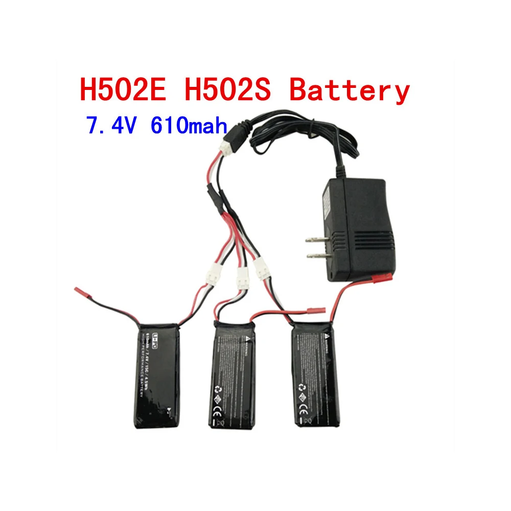 

Hubsan X4 H502S H502E Quadcopter 7.4V 610mAh Li-po Battery and Charger Set for Hubsan Drone Spare Parts Accessories
