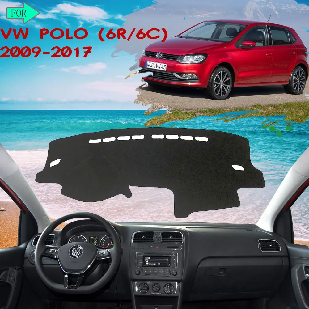 

Dashboard Dash Mat Cover Pad Avoid Light Sunshade Carpet for Volkswagen VW POLO 6R 6C 2009~2017 2016 5MK Car Accessories Goods