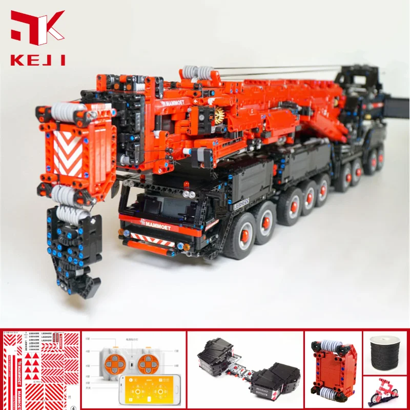 

KEJI E1001 LTM11200 Liebherrr RC Remote Control Crane Model Building Blocks Bricks Kit DIY Toys Christmas Gift