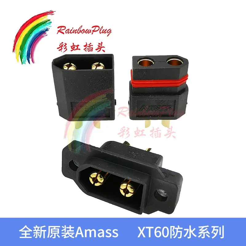 AMASS Black XT60W XT60EW Waterproof Plug Gold-Plated Bullet Connectors Male and Female for RC Aircraft Drone Lipo Battery